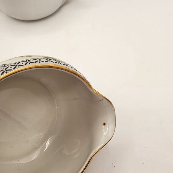 Vintage Hand-Painted Noritake Porcelain Creamer & Sugar Bowl Set Art Deco Style - Picture 6 of 14